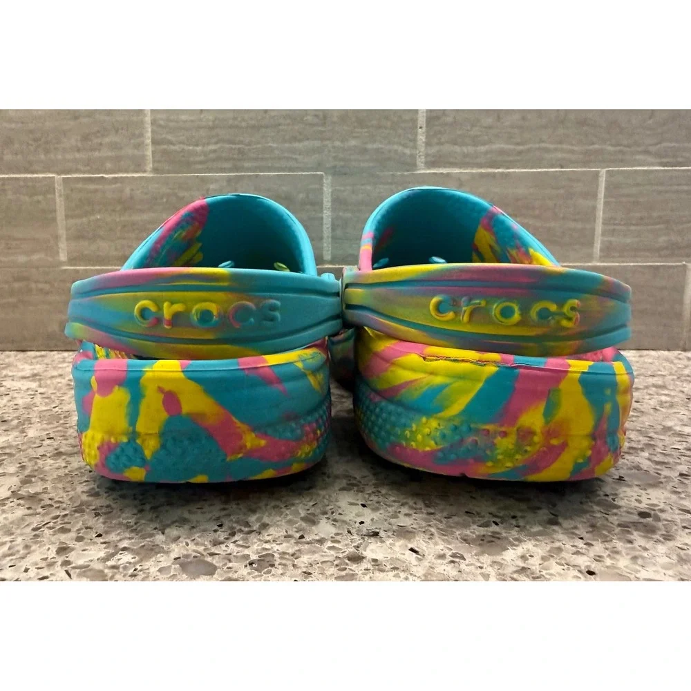 Crocs Little Kids Colorful Marbled Classic Clog Slip On Casual Shoes Size C12